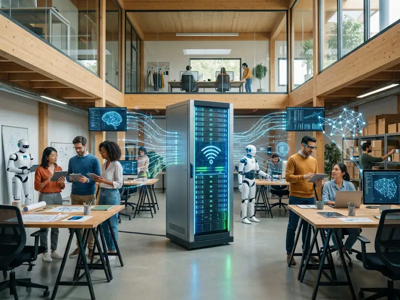 Servidor IA on‑premise para PYMEs: hardware compacto con GPU, ejecutando modelos de lenguaje y agentes especializados sin conexión a internet